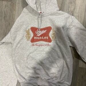Gildan Gray Hoodie with Red and Gold Logo